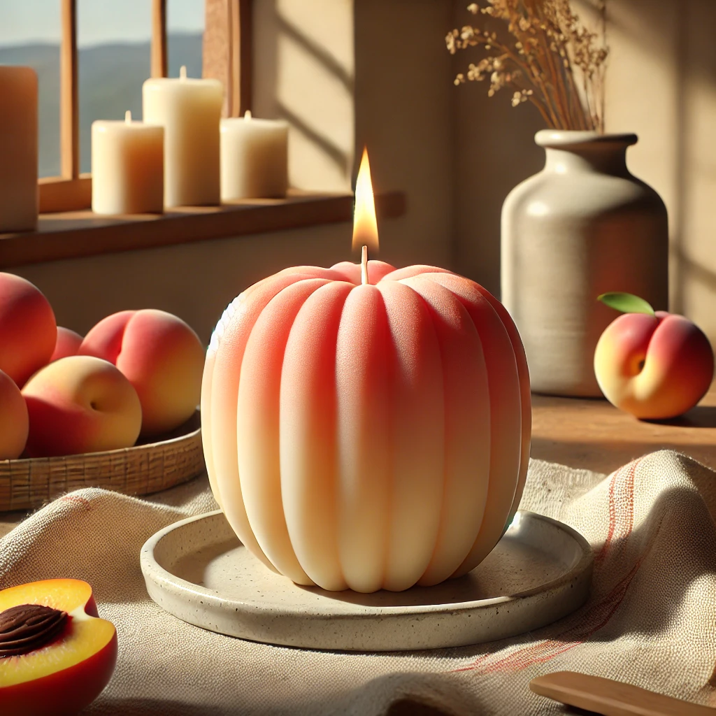Peach candle styled