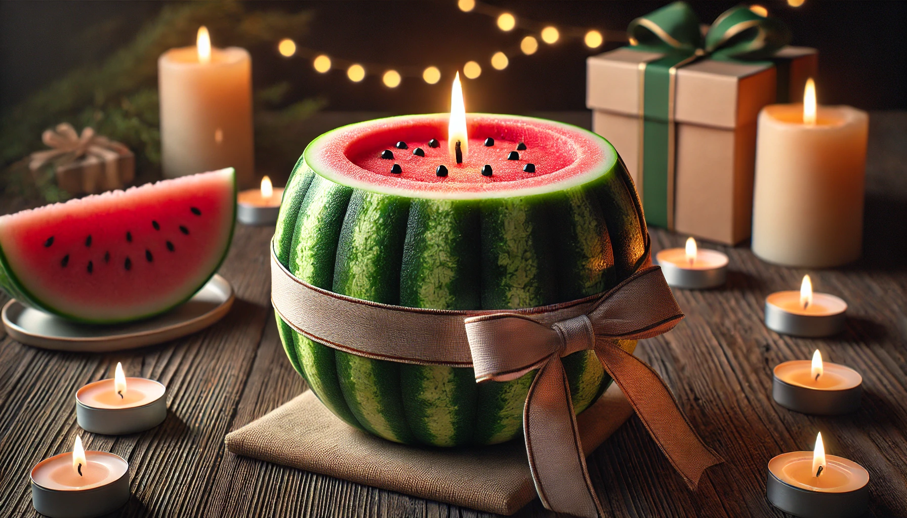 Watermelon gift candle